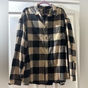 H&M Black and Tan Checkered Shirt